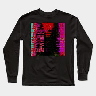 Angry - Glitch Art Abstract Long Sleeve T-Shirt